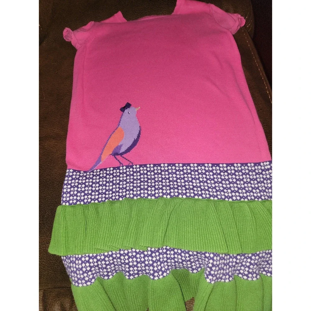 Gymboree falling for feathers pink bird sweater dress size 8